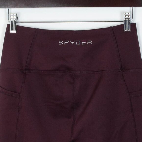 Spyder Active Maroon Athletic Fleece Leggings Womens Size Small - Picture 8 of 8